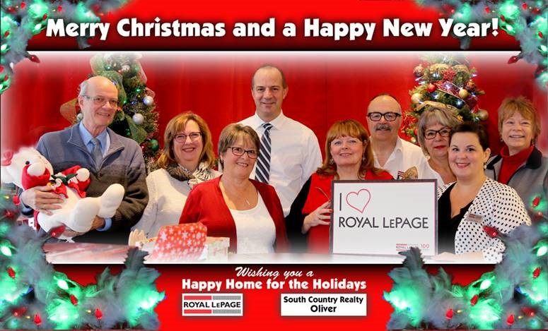 Christmas Greeting from the Realtors and staff at Royal LePage South Country in Oliver
