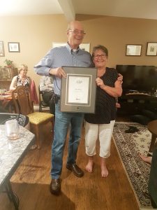 Brian Wensley receiving the Royal LePage Director's Platinum Award for sales in 2017